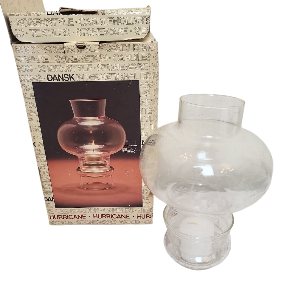 Vintage Dansk Blown Glass Hurricane Lamp Box